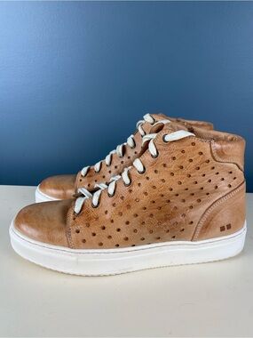 Bed Stu Lirica Womens Sz 9 Tan Leather Lace Up High Top Sneakers Shoes